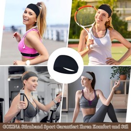 GOZINA Pack of 6 men's headbands, women's headbands, sports headbands, children's sweatband, sweatband, headband, men's suitable for sweat-absorbing sports exercises, gym, yoga