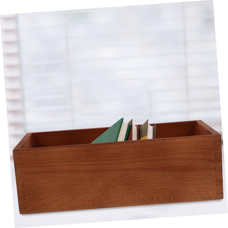 Hohopeti Wood Crate Storage Box for Organizing Sundries Multi-functional Bin