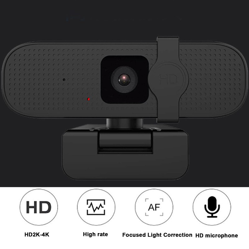 USB Computer Web Camera with Cover Autofocus 4K Plug and
