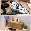 Marsui 3 Pcs Cable Management Box Synthetic Rattan Cord Organizer