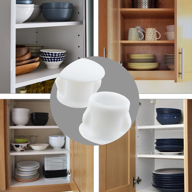 Uenhoy 100 Pcs 5/16" Plastic Hole Plugs, White Flush Type