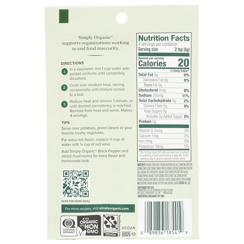 Simply Organic Organic Season Mix - Mushroom Sauce - 0.85