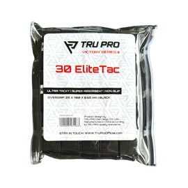 TRU PRO EliteTac Overgrips 30-Pack Black | Extra Tacky | Super Absorbent | Non-Slip