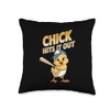 Adorable Baseball Baby Chicks Dynamic Active Art Throw Pillow