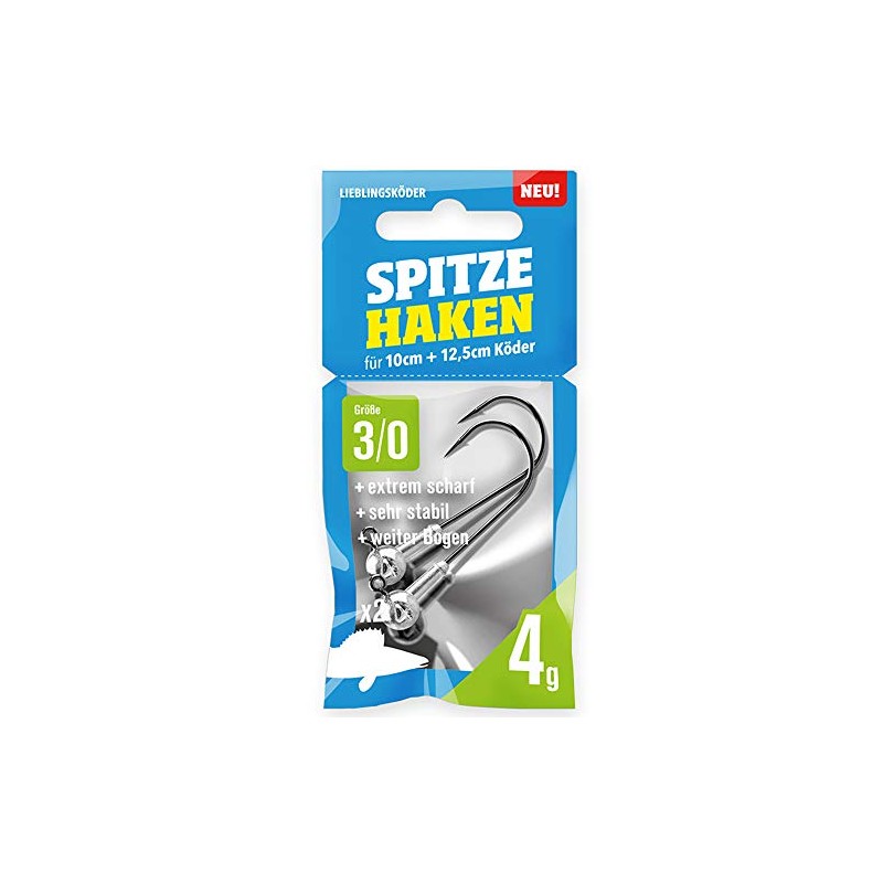 Lieblingsköder Pointed hook 3/0-2 jig heads, weight: 4 g