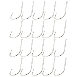 SG Store 20Pcs Small Barbless Fish Hooks with 45cm Line 0.82x1.71cm Suitable for Fishing Grass Crucian Carp, Hook Size #4