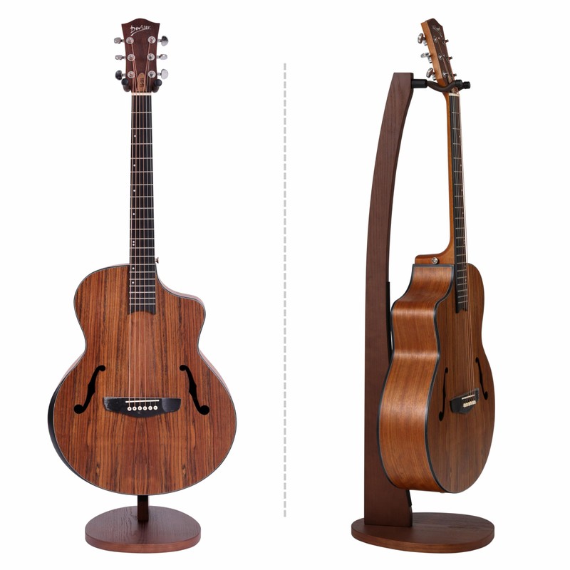 Nefelibata Wooden Guitar Stand - Handmade German Ash Solid Semi-curved