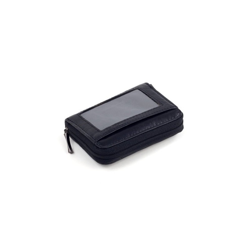 Leather Concertina Card Case (Black)
