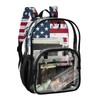 FLildon American Flag Clear Backpack with Back Print, Heavy Duty