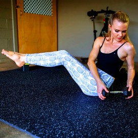 SUPERJARE 0.56“ Thick Exercise Equipment Mats, EVA Foam Mats with Rubber Top, Interlocking Rubber Floor Tiles for Home Gym and Fitness Room, Protective Flooring Mat