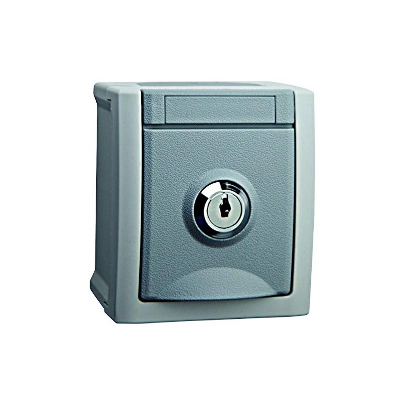 2Gang Down, 1Compartment, Lockable, AP/FR, IP54, Grey/Dark Grey