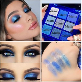 Paletas de Sombras de Ojos 9 Coloridas - Profesionales Paletas de Maquillaje Larga Duracin - Sombra de Ojos Brillantes y Mate Personalidad Audaz...   