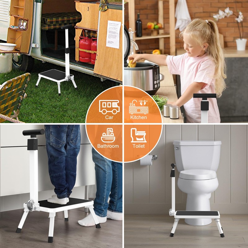 Step Stools for Adults, Foldable Step Stool with Handle for