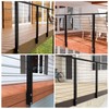 Muzata Black Side Mount Cable Railing Post 36 Inch 36"x2"x2"