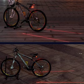 Bike Cycling 7 Flash Modes Red Lights Waterproof with 5 LED and 2 Laser Beams Bike Taillight Safety Warning Light Bicycle Rear Bicycle Light Tail Lamp