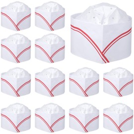 Alipis 20pcs Disposable Paper Chef Hats with Trim, Lightweight and Comfortable Cooking Caps for Kitchen, Restaurant, and Party Decoration, 11.02 * 3.30 * 0.03inch