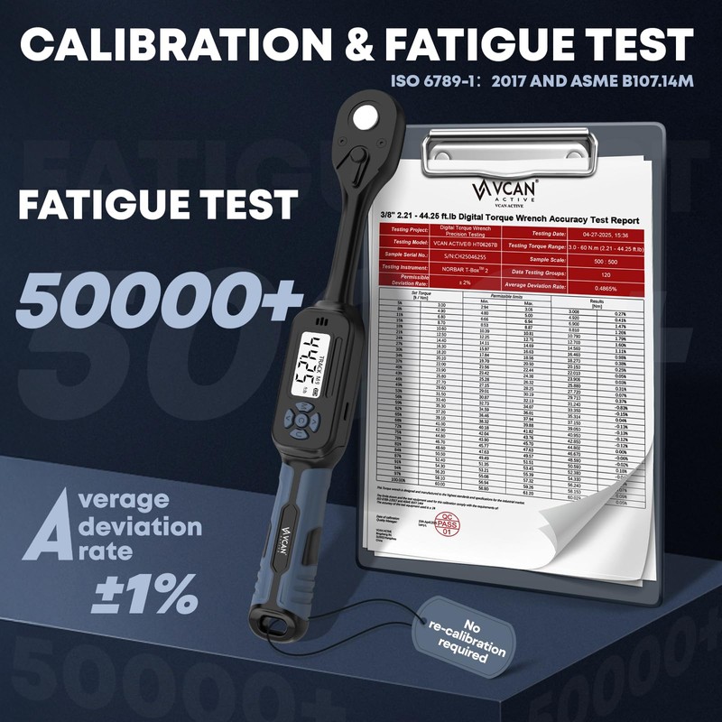 3/8 Torque Wrench Digital (2.21-44.25 Ft. Lb) ±2 % Accuracy