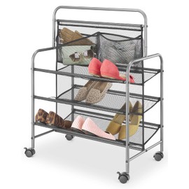 Whitmor 4-Tier Metal & Mesh Shoe Rack, Gunmetal