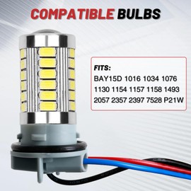 Tongze 1157 LED Light Bulb Socket, Bulb Base with Wiring Harness, Universal for Turn Signal/Tail/Brake Light, Fits BAY15D 1016 1034 2057 Bulbs Sockets Connector Replacement