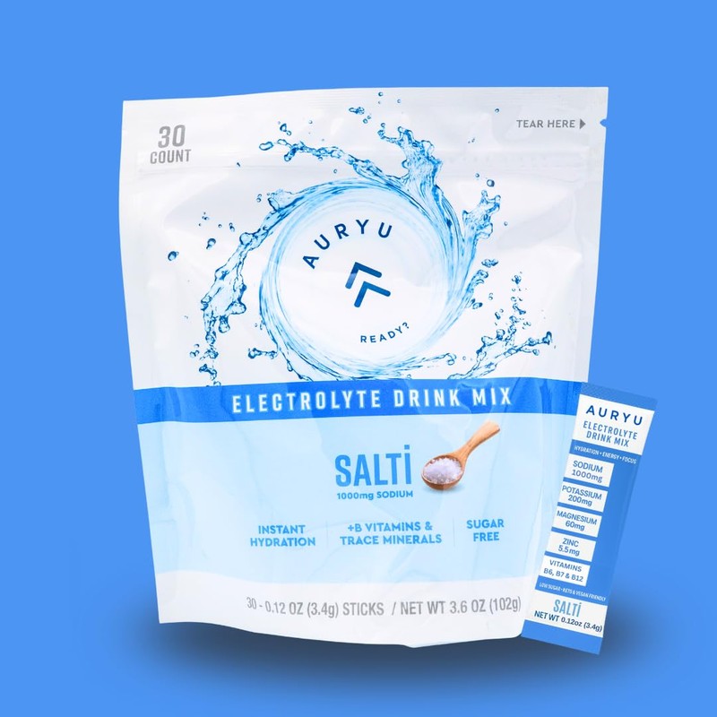 Auryu Electrolyte Drink Mix Salti – Unflavored Hydration Powder with
