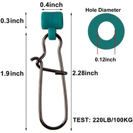 Fishing Line Sinker Slides Catfishing, Heavy Duty Sinker Weight Clips with High-Strength Stainless Steel Duo Lock Snaps Fish Finder Rig for Braid Line