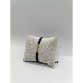 TRENDY Wholesale Lot of 12 Minimal Cross SS IP Gold Black String Adjustable Bracelet