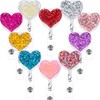 Boao 10 Pieces Heart Retractable Badge Reel, ID Badge Holder