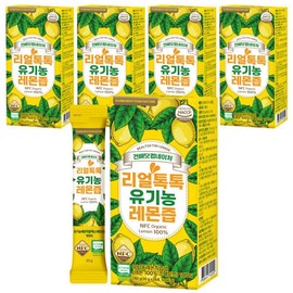 Real Tok Tok Organic Lemon Juice 5 Boxes (Total 70 Pouches) NFC 100% Cold-Pressed Lemon Water Concentrate Lemon Juice Lemon Water Liquid Sticks (4+1 Promotion) / 리얼톡톡 유기농 레몬즙 5박스(총70포) NFC 100% 착즙 레몬수 원액 레몬 주스 레몬물 액상 스틱 (4+1행사)