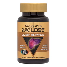 Natures Plus AgeLoss Liver Support - 90 Capsules - with Artichoke, Milk Thistle & Choline - Vegetarian, Gluten Free - 30 Servings