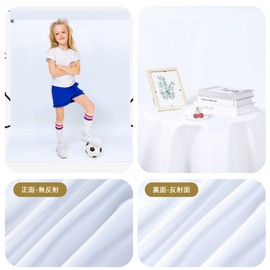 UTEBIT White Photography Background Sheet 100x150cm Folding White Screen Photography Background Paper Background Photography Studio Background Screen Sheet Shooting Video Compatible Polyester Size 1m