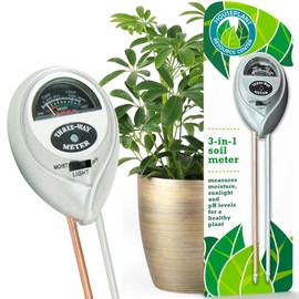 Houseplant Health Meter – 3-in-1 Tool to Prevent Overwatering, Root Rot & Leaf Burn | Test Soil Moisture, Sunlight & pH | Simple, Easy, Battery-Free | Suitable for Indoor, Outdoor & Potted Plants