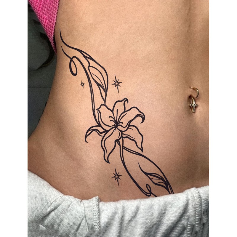 Semi Permanent Fine Line Tattoo, Large Tattoo Waterproof 2 Pcs