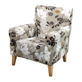 FUANGUI Banquet Armchair Slipcover Printed Chair Covers with Arms Stretch Club Chair Slipcover Soft Armchair Sofa Covers Anti-Slip Furniture Protector for Dogs Pets Home Living Room Decor