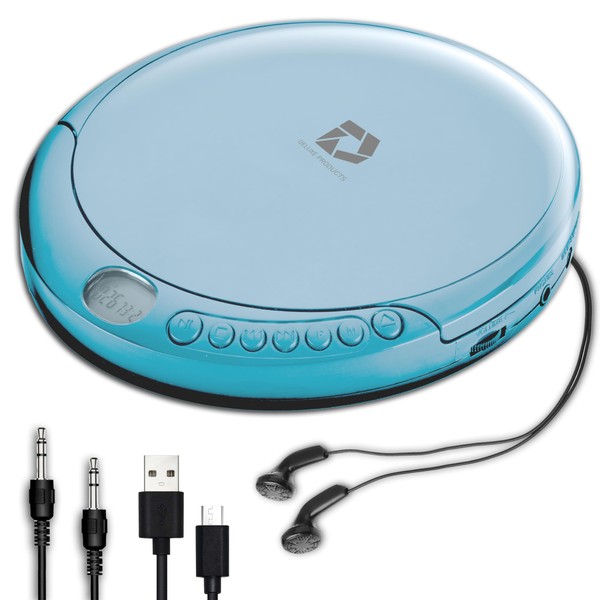 CD Player Portable with 60 Second Anti Skip, Stereo Earbuds,