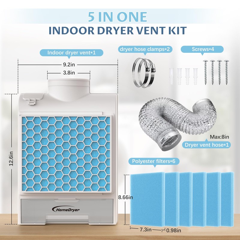 3 in 1 Indoor Dryer Vent Kit, Dryer Vent Box