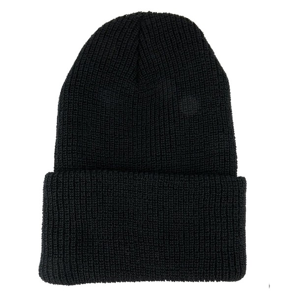 Made in USA, Genuine Wool Cuff Folded Watch Cap Long