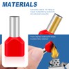 Pack of 100 Twin Wire End Ferrules 2.5 mm², Hanibos