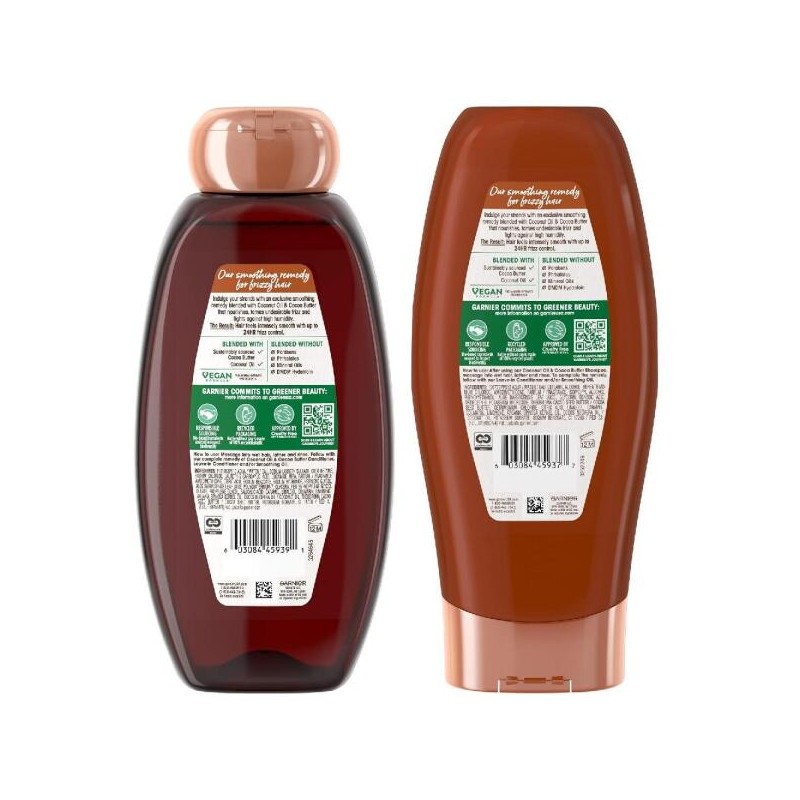 Garnier Whole Blends 코코넛 스무딩 샴푸 컨디셔너 세트 22 fl