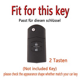 HIBEYO Flip Key Car Key Case Fits Mazda TPU Key Case Protective Cover for Mazda 2 3 M2 M6 RX8 CX9 MX5 MPV BT50 Key Case Protective Case Shell Jacket Protector 2-Button Grey