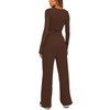 Darong Women's 2 Piece Outfits Lounge Sets Ruched Long Sleeve
