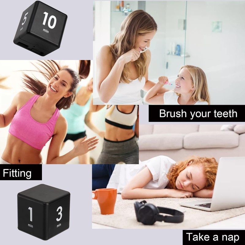 Dicunoy 2PCS Kitchen Timer, Timer Cube, Cute Productivity Timer, Pomodoro