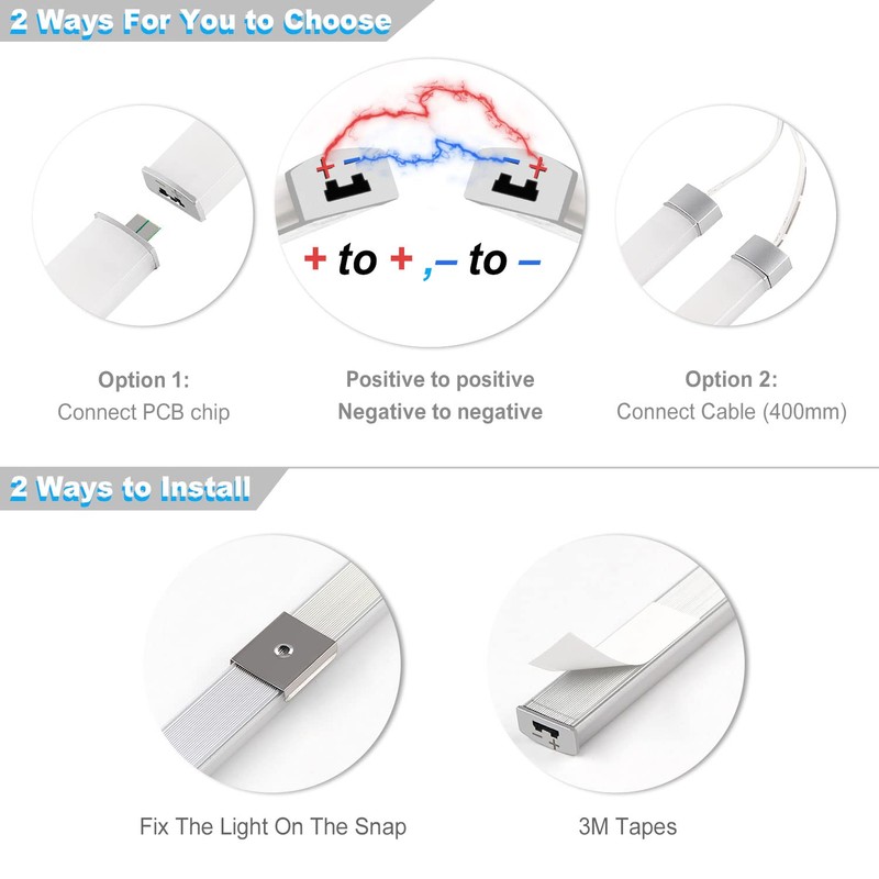 VST Under Cabinet Lighting Kit Plug in,Wired 3Pcs (16.5 inch/420mm)