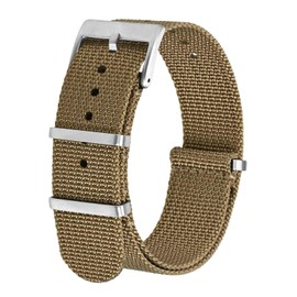 BISONSTRAP 18mm, 20mm, 22mm Nylon Watch Band Pull-through One-piece Watch Belt Military Style with Tool, 20 mm, na