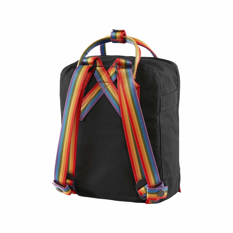 Mochila Kånken Rainbow Mini, Fjällräven, Unisex-adulto, Black-Rainbow Pattern, Unitalla