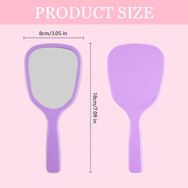 Handspiegel mit Griff 6 Stücke, Handspiegel Klein 8x18 cm, Spiegel Handheld Kosmetikspiegel Tragbare Kosmetikspiegel Werkzeug, für Hause, Büro, Reisen (6 Farben)