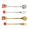 4Pcs Christmas Spoons and Forks Set Stainless Steel Cartoon Funny