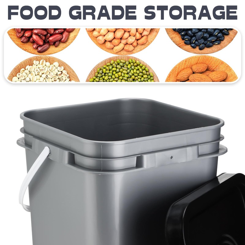 Vesici 6 Pcs 5 Gallon Food Grade Square Buckets with