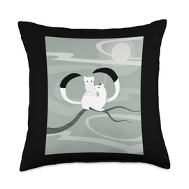Winter Stoat Mustela erminea Stoat Ermine Weasel Throw Pillow, 18x18, Multicolor