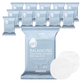Pretty Mildly Acidic Hyaluronic Lip & Eye Remover Pads 30p, 55g, 12 pieces / 프레티 약산성 히알루로닉 립앤아이 리무버 패드 30p, 55g, 12개