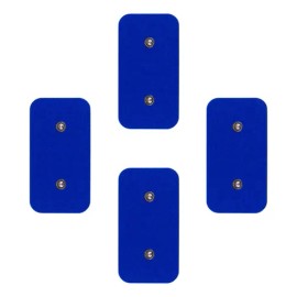 4 Electrodos Parches 5x10 Double Snap Compatible Con Compex Color Azul                                                                                